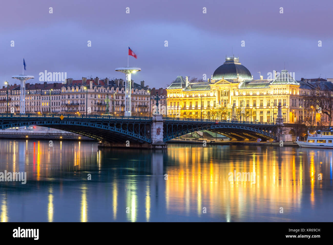 Lyon University bridge France Stock Photo Alamy