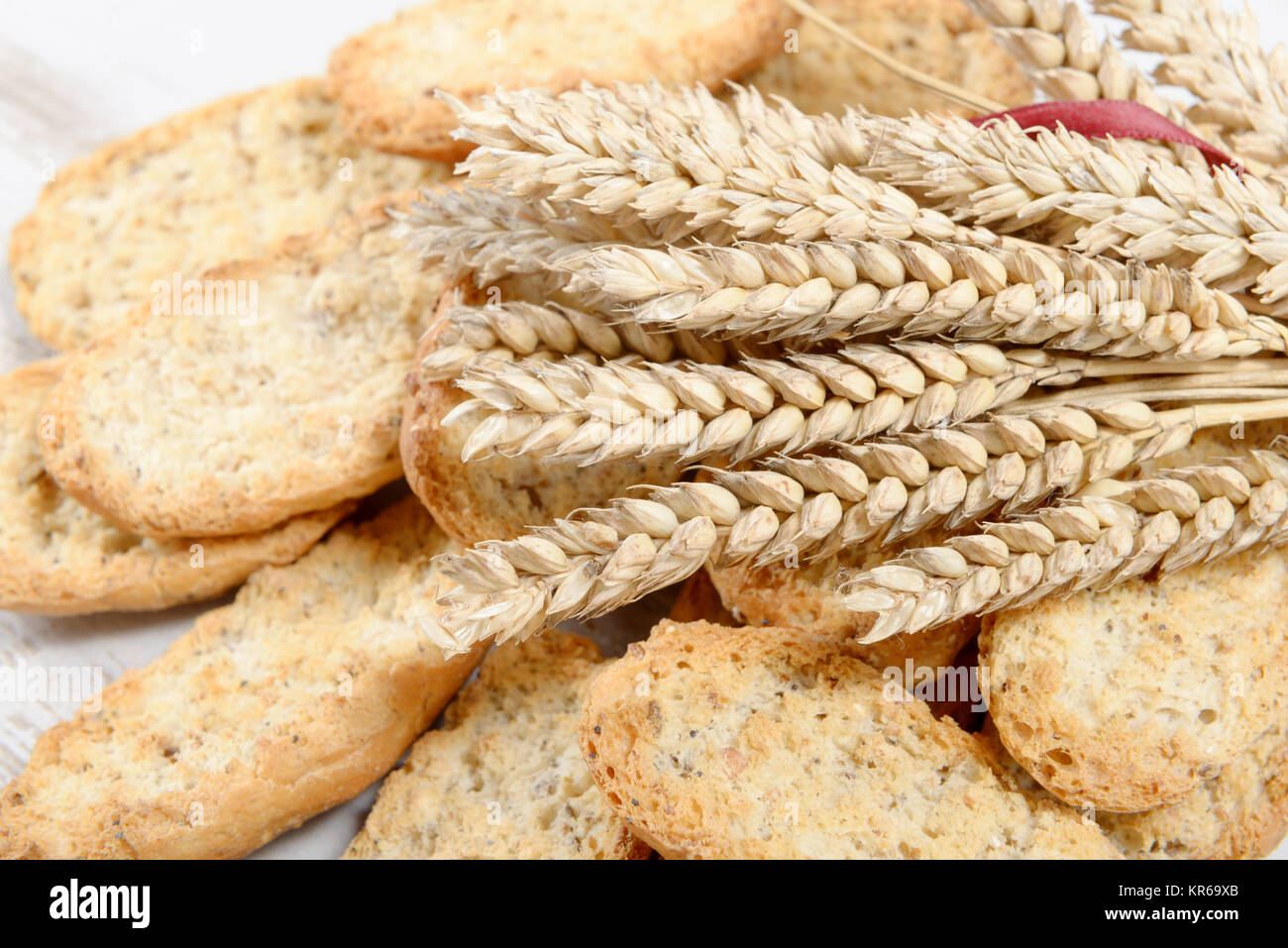 toasted bread with ears of wheat Stock Photo Alamy