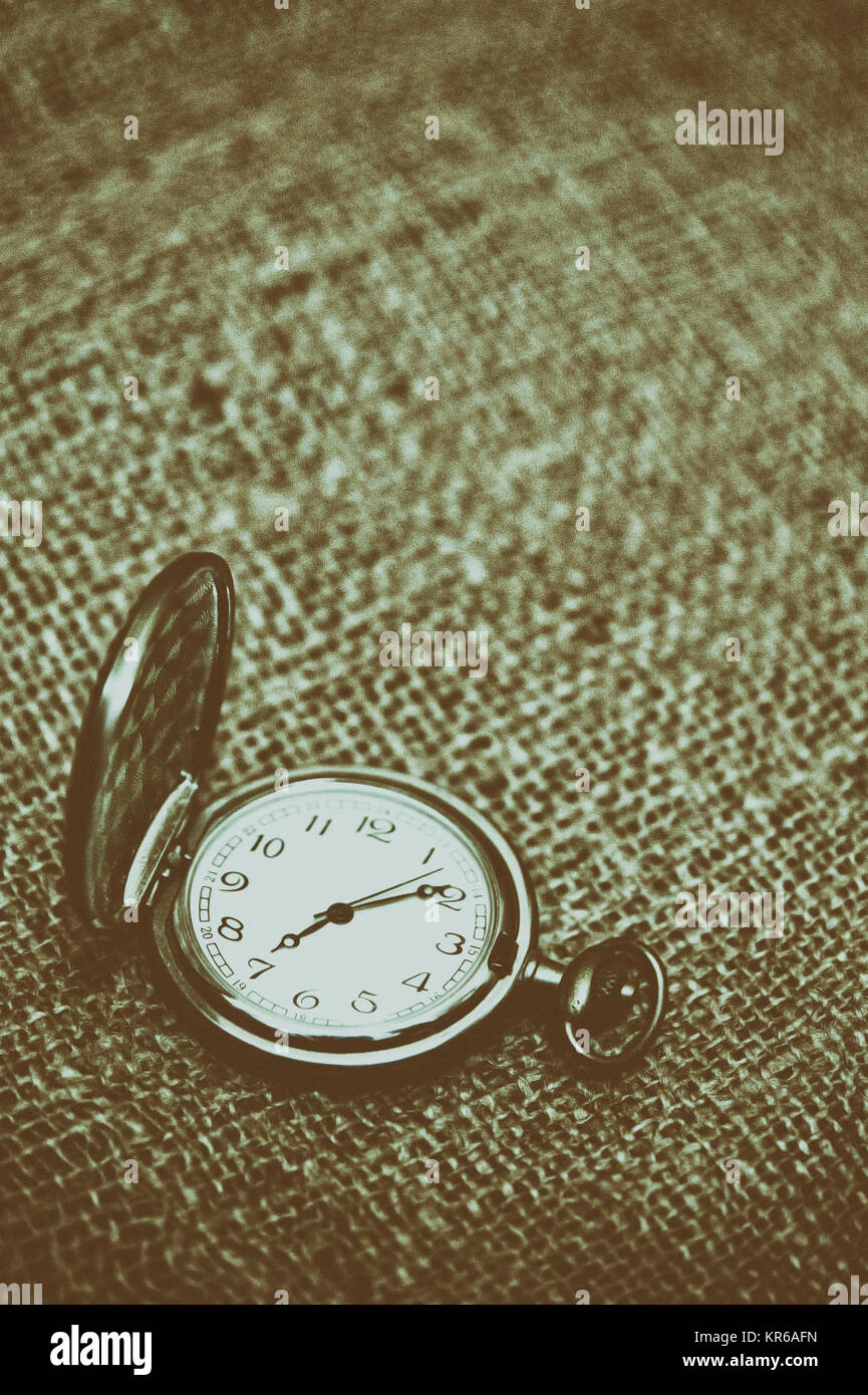 Opened old vintage pocket clock Stock Photo Alamy