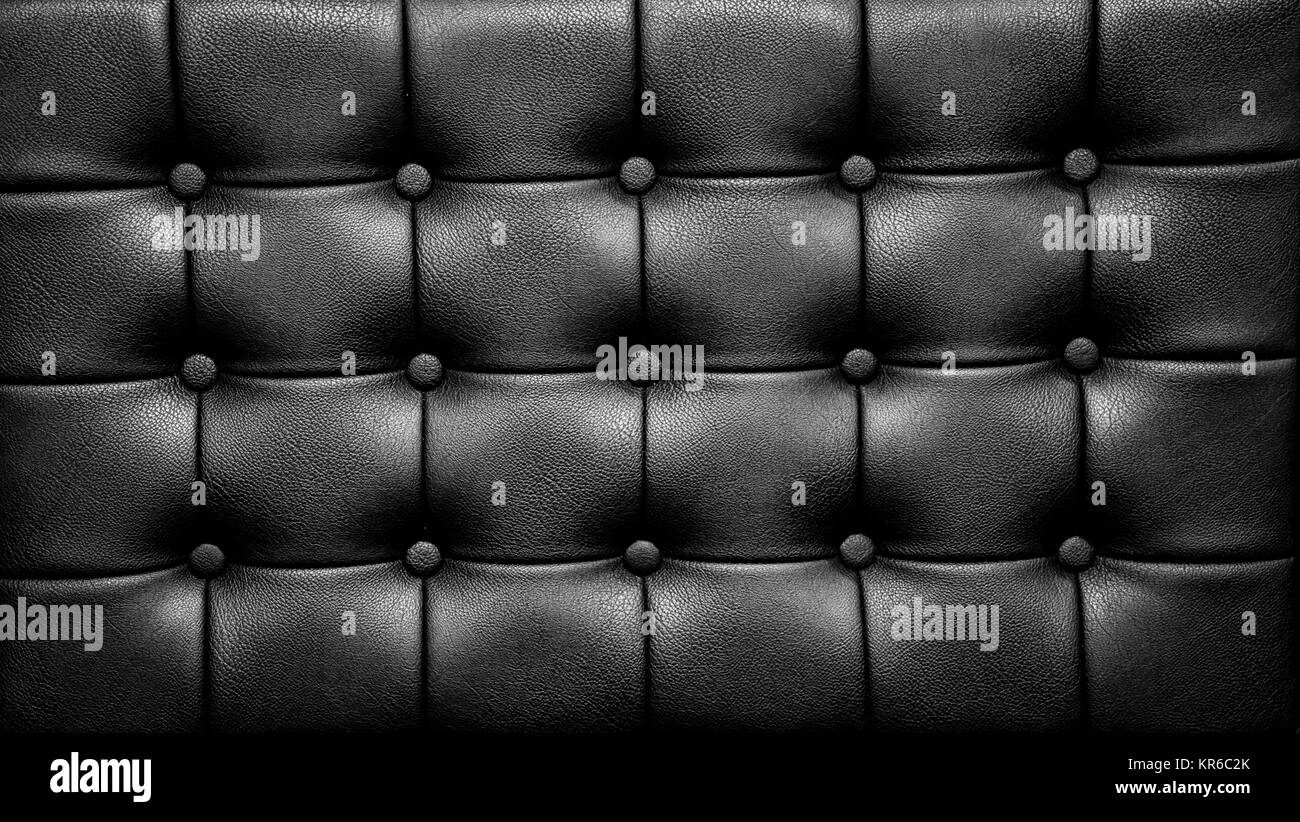 Leather Sofa Surface of Black Sofa Chair, Buttons on the Rexine Stock Photo  - Alamy