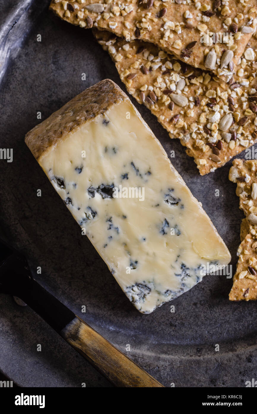 Mature Perl Las a Stilton style British blue cheese served with spelt