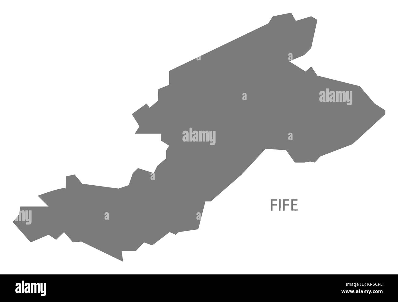 Fife Scotland Map grey Stock Photo