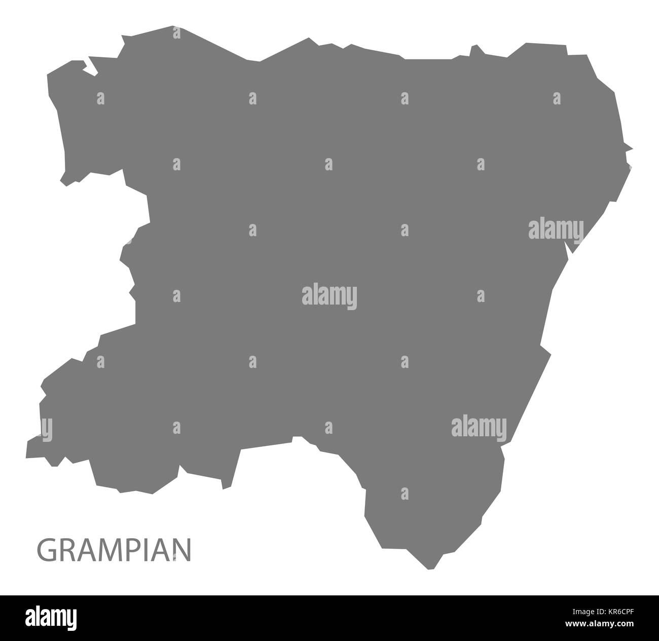 Grampian Scotland Map grey Stock Photo