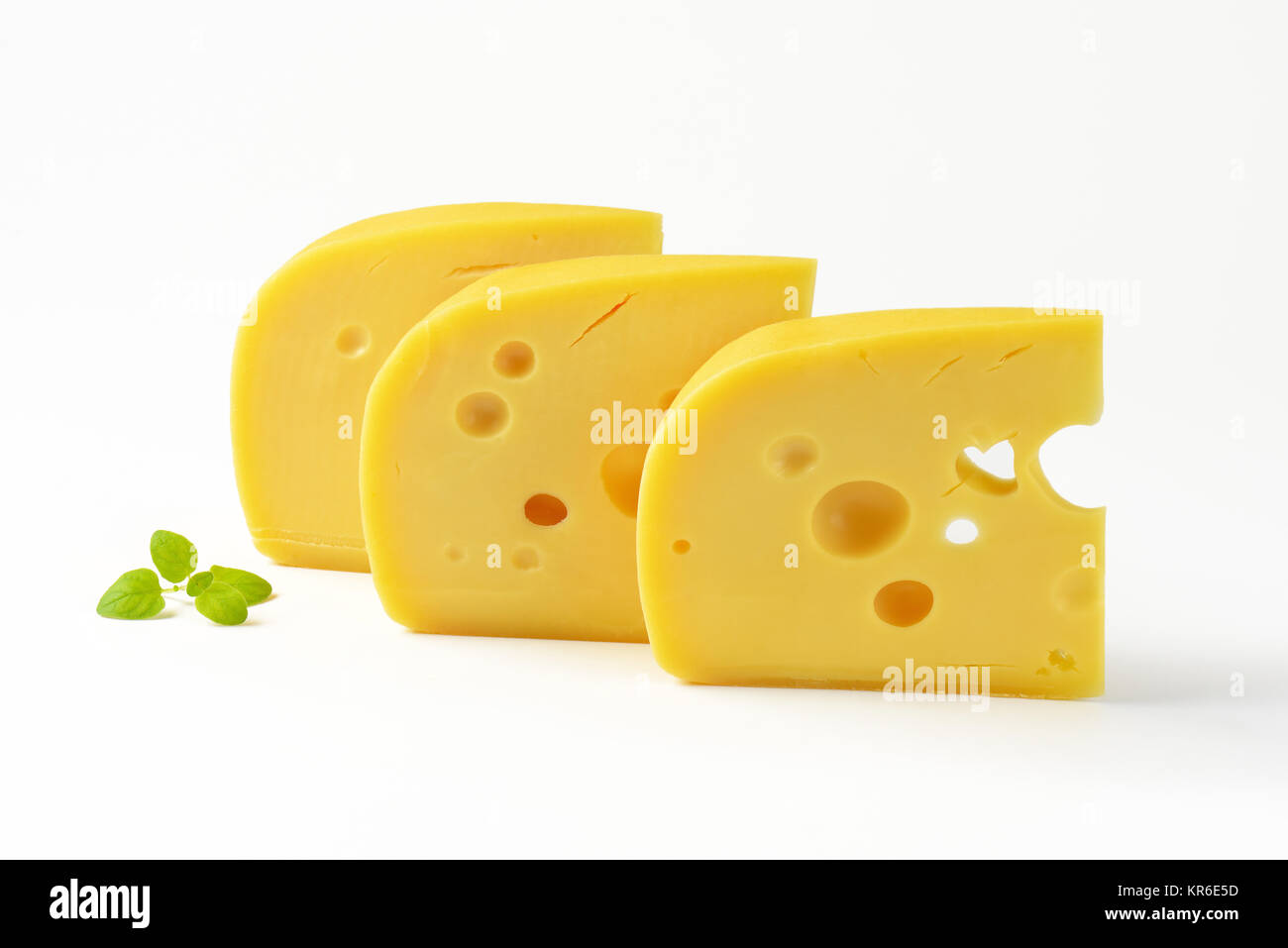 wedges of Swiss cheese Stock Photo Alamy