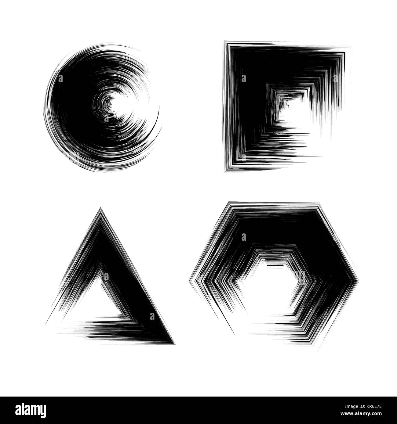 Set trendy black shapes hi-res stock photography and images - Alamy