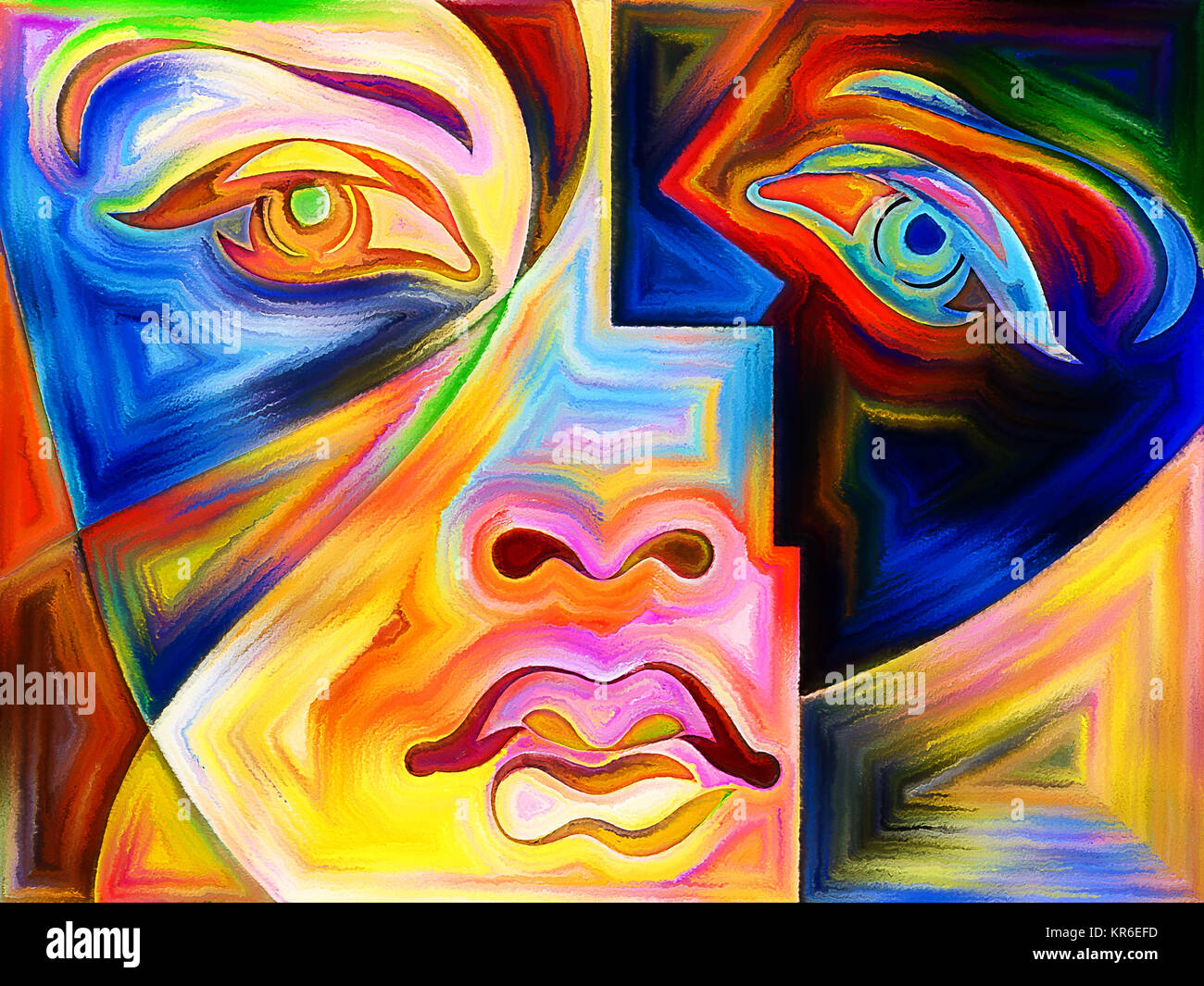 Inner Life of Blue Girl Stock Photo - Alamy