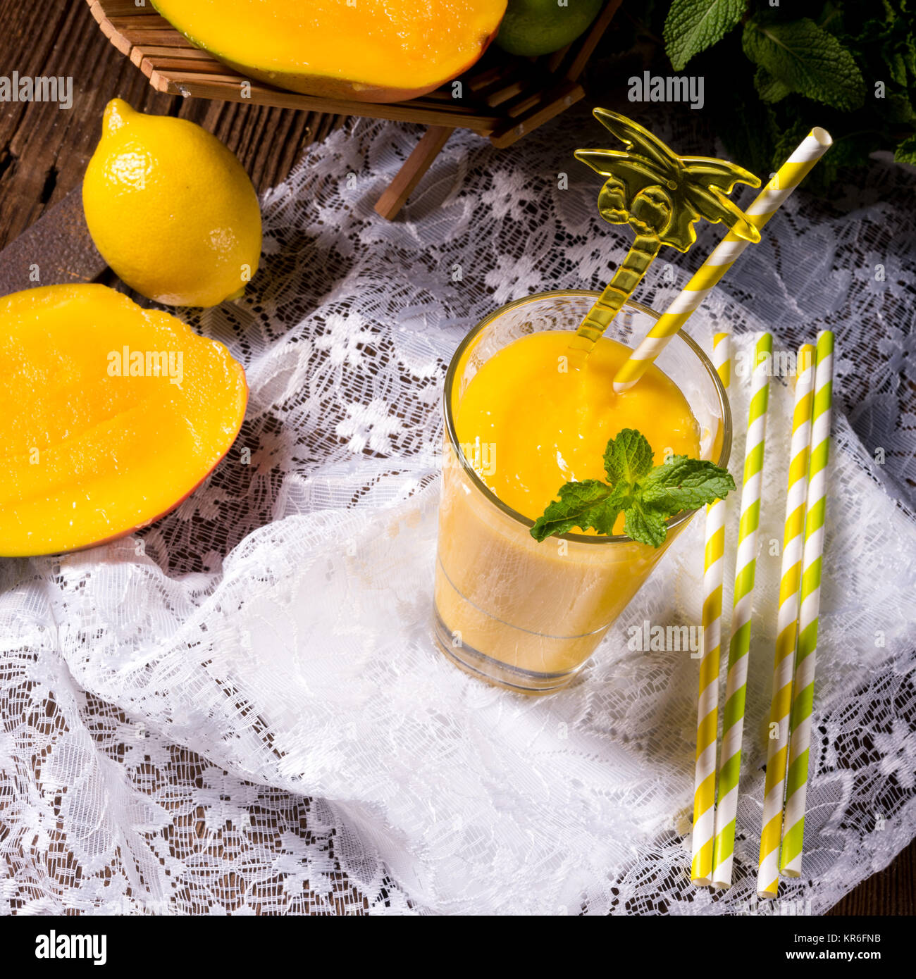 mango smoothie Stock Photo