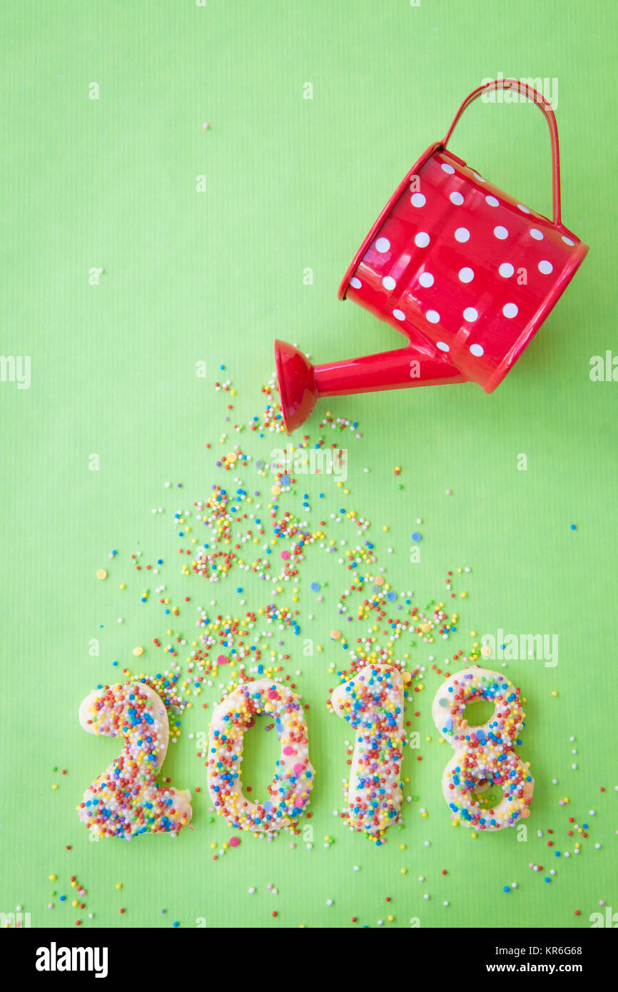 cookies for the new year 2018 Stock Photo