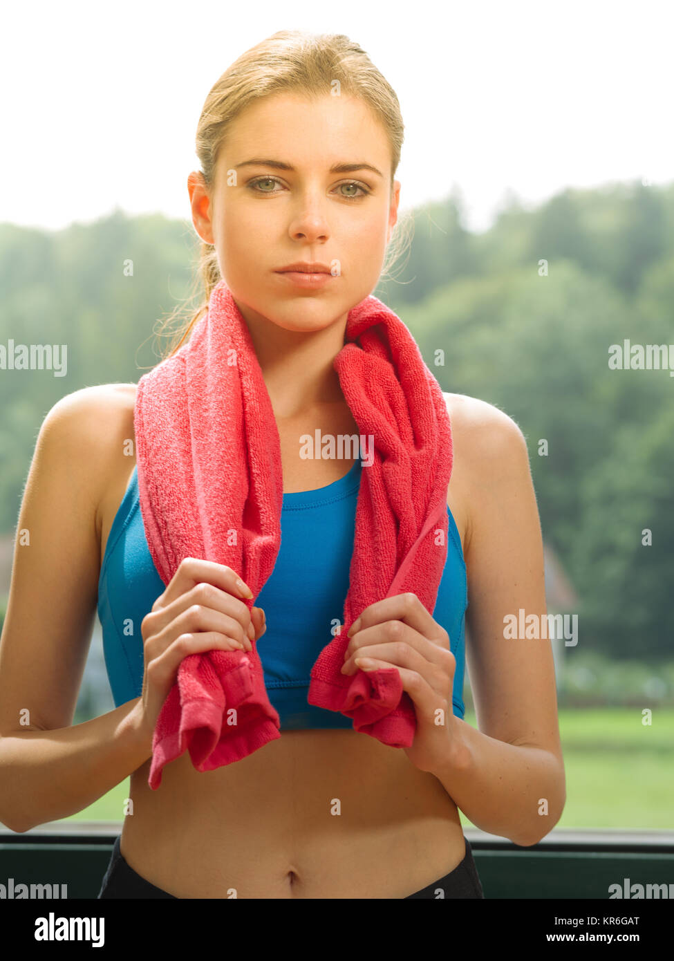 Resting after a workout Stock Photo Alamy