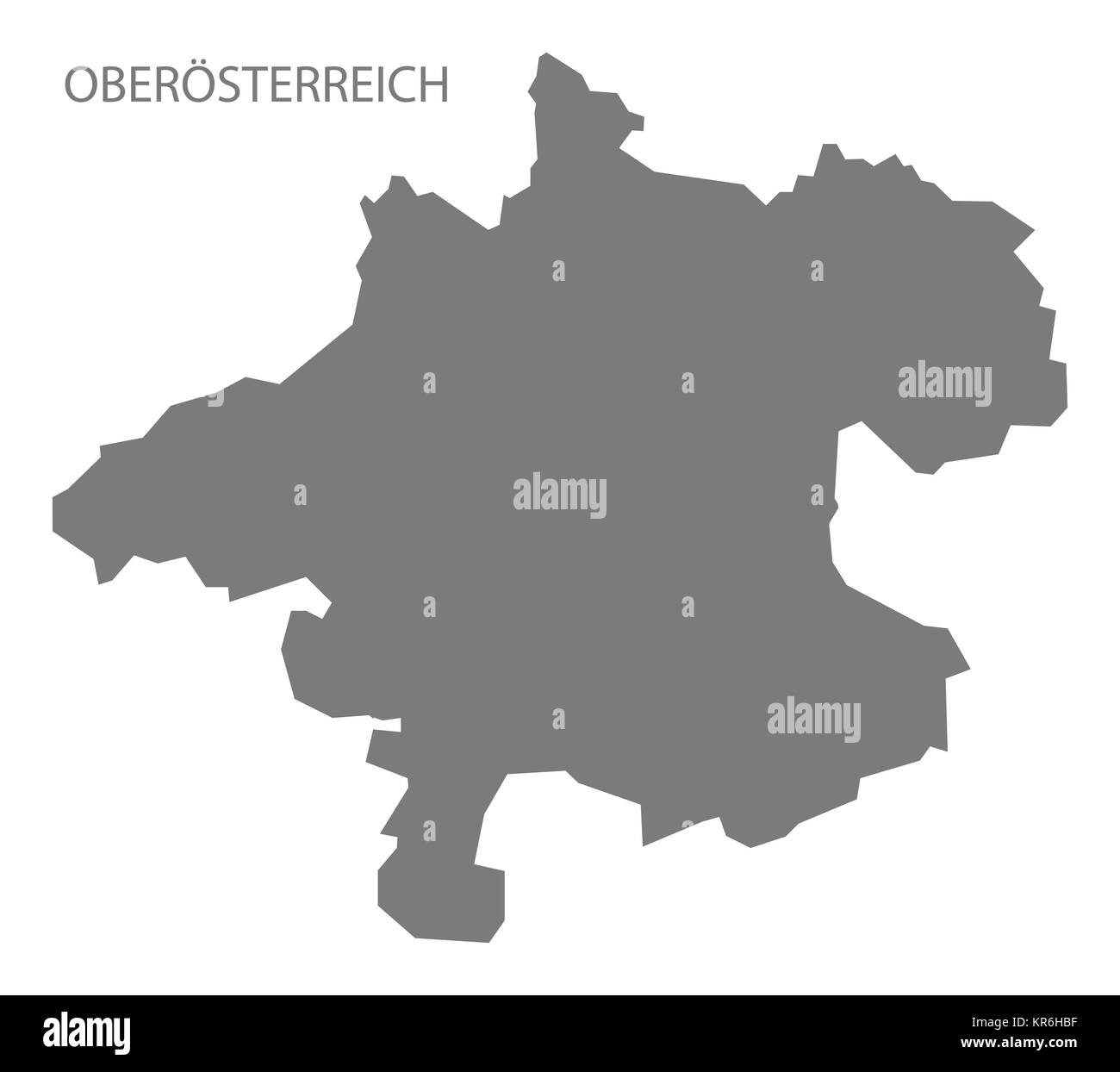 Oberoesterreich Austra Map grey Stock Photo
