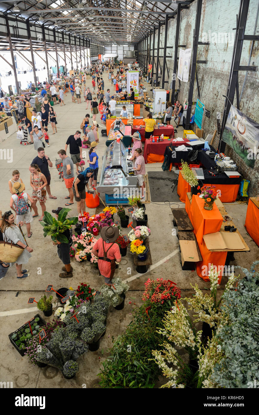 Carriageworks Farmers Market in the suburb of Eveleigh, Sydney, New South Wales, Australia Stock Photo