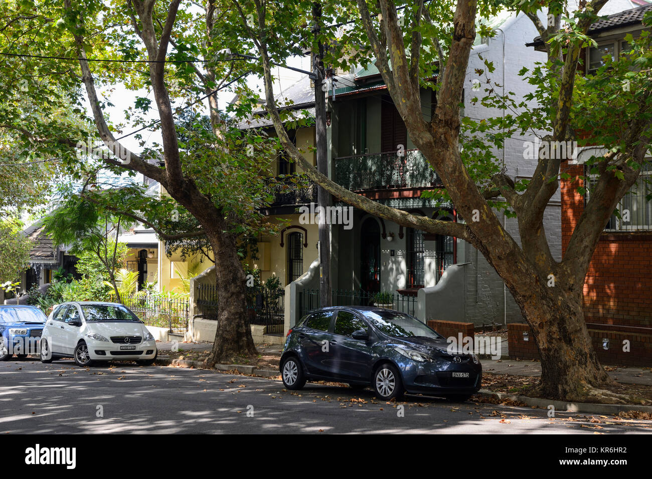 Restored Victorian residential houses in the suburb of Newtown, Sydney