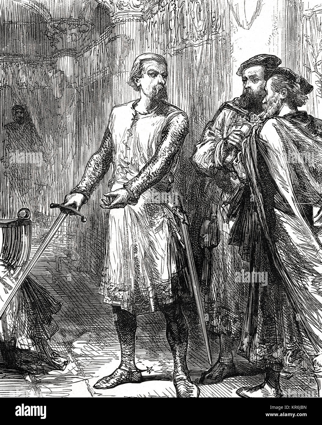 Earl Warrene, justifying the titles to his estates, 1278 - Stock Image