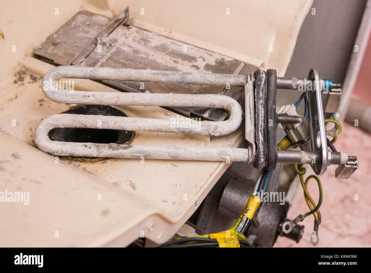 Scale on the heating element of the washing machine Stock Photo Alamy