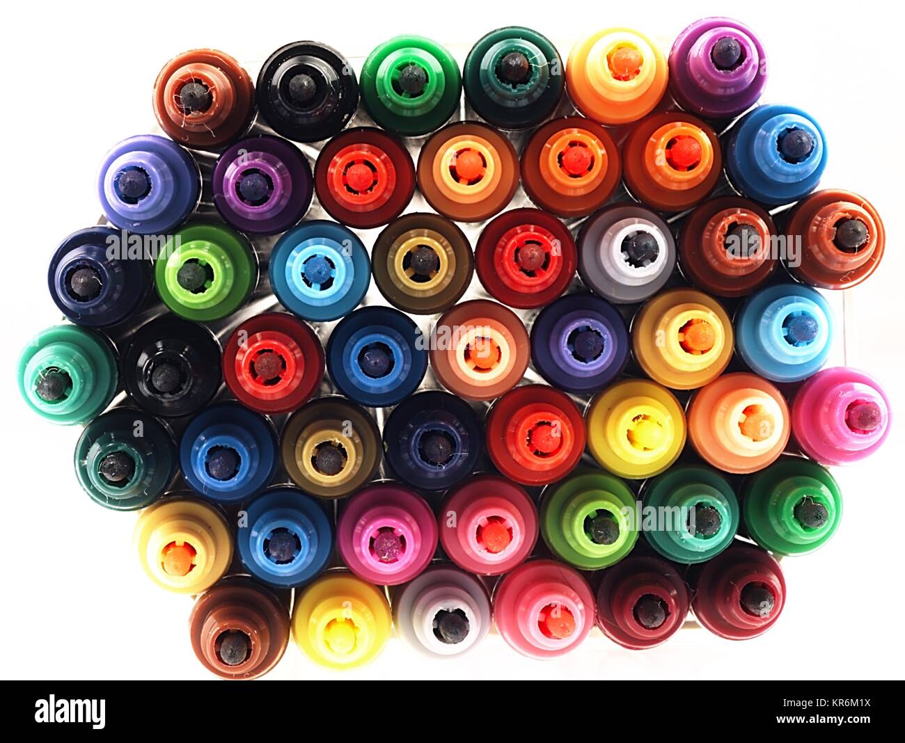 Colorful school markers closely Stock Photo Alamy