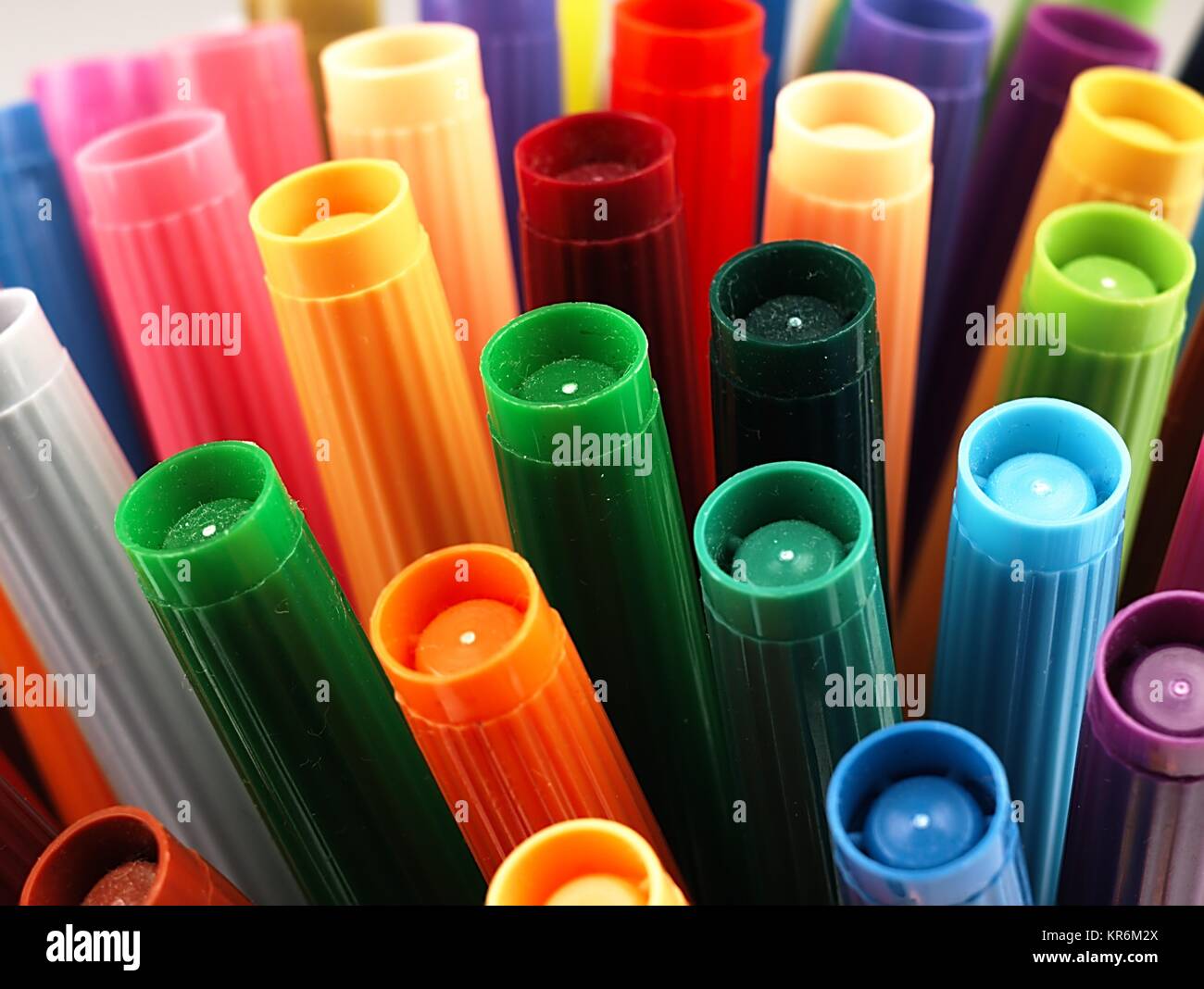 Colorful school markers closely Stock Photo - Alamy