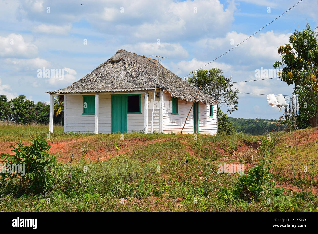 thatched cottage cuban Stock Photo