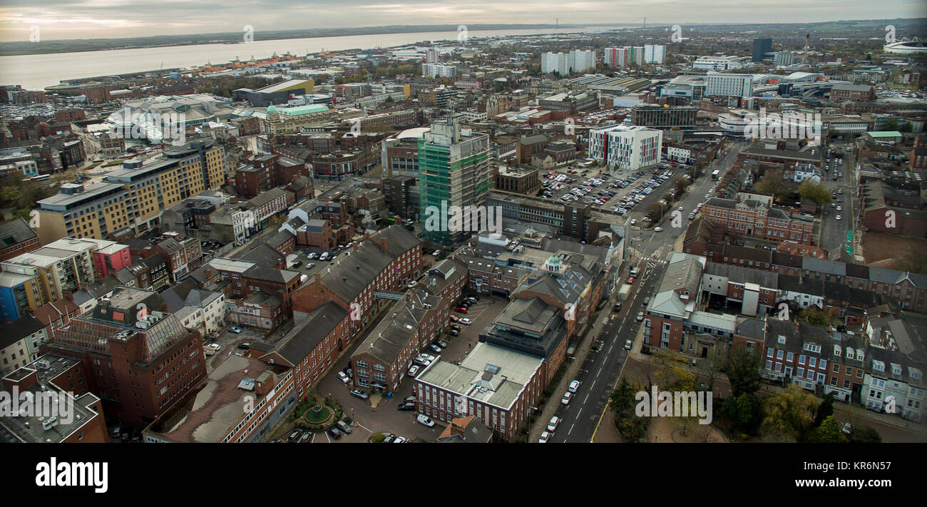 bond street redevelopment, Kingston upon Hull, aerial view, urban city landscape, city of Hull, east yorkshire Stock Photo