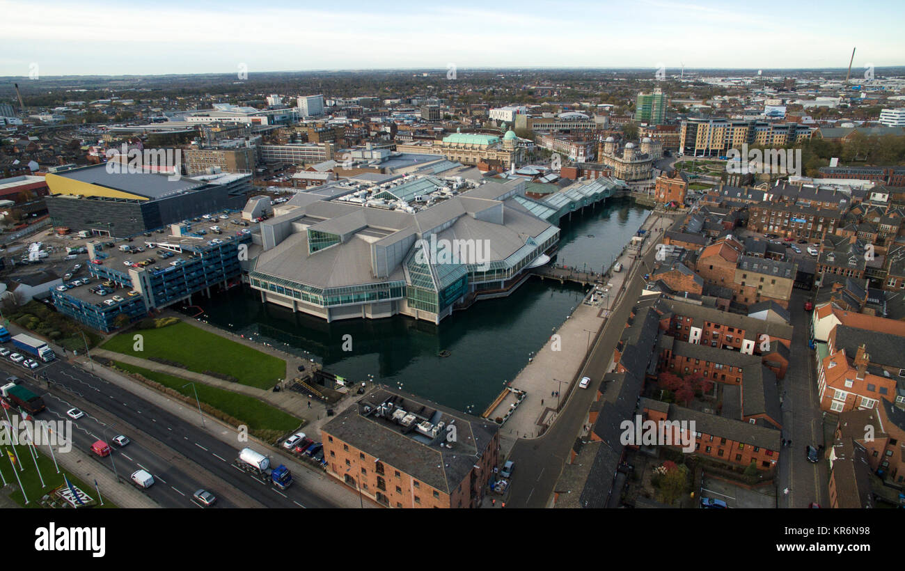 Kingston upon Hull aerial view, urban city landscape, city of Hull, east yorkshire Stock Photo