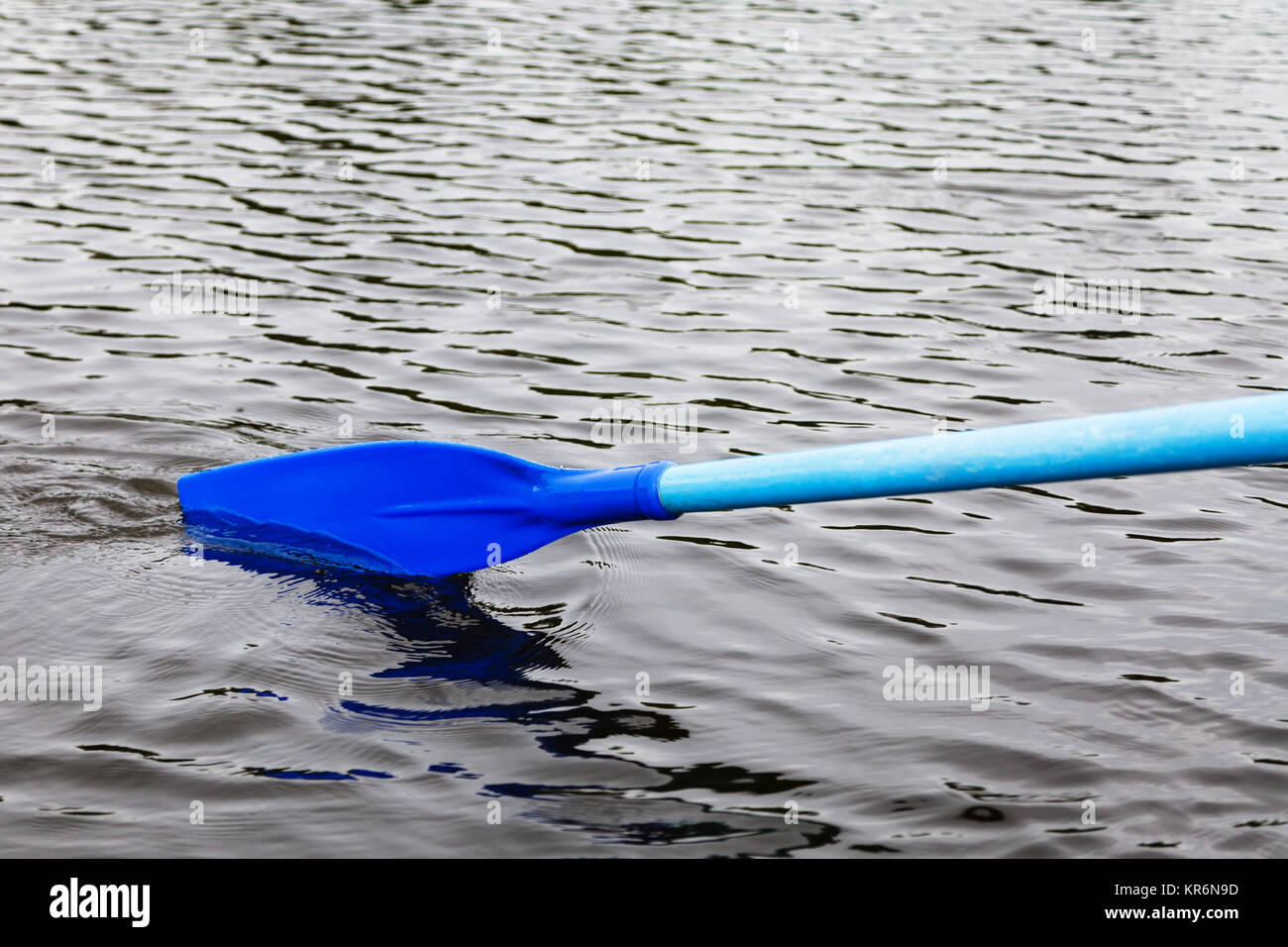 oar blade in water during boating Stock Photo