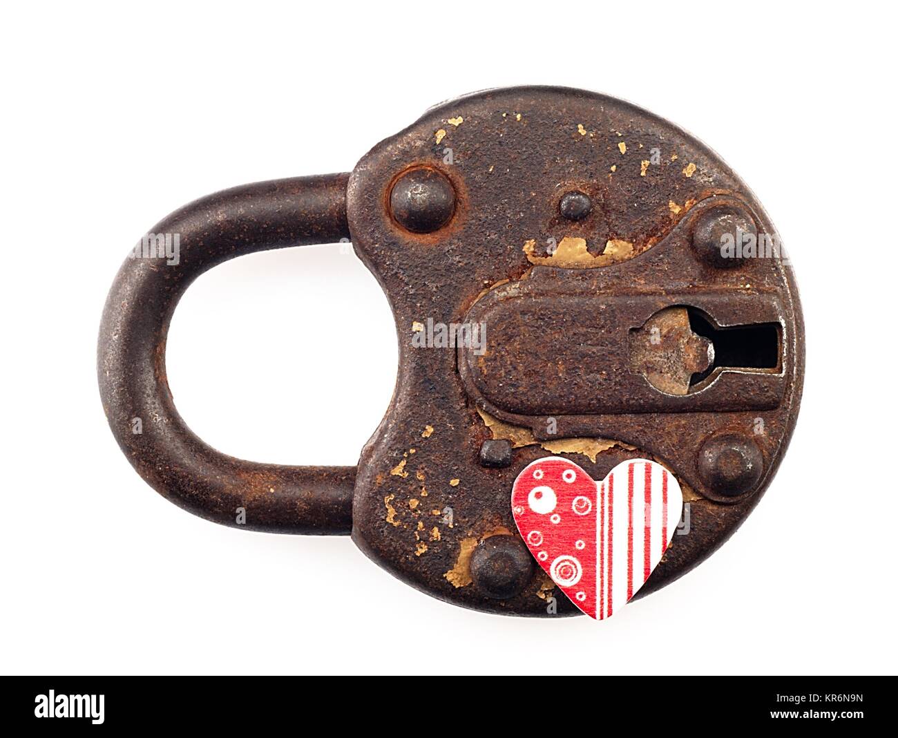 Rusty padlock and heart on a white background Stock Photo - Alamy