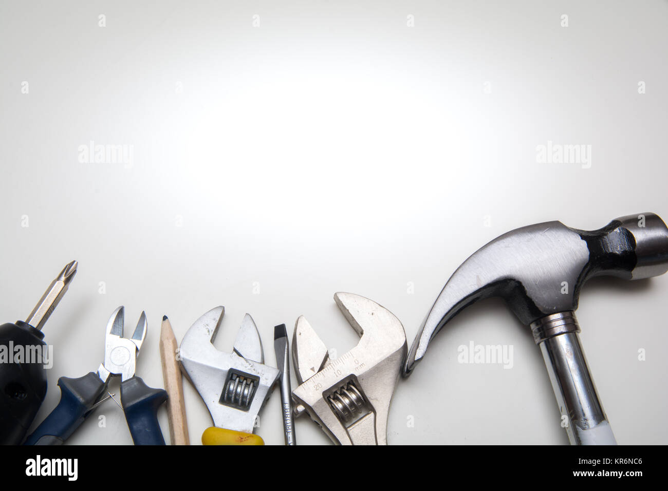 Work tools isolated on a white background Stock Photo - Alamy