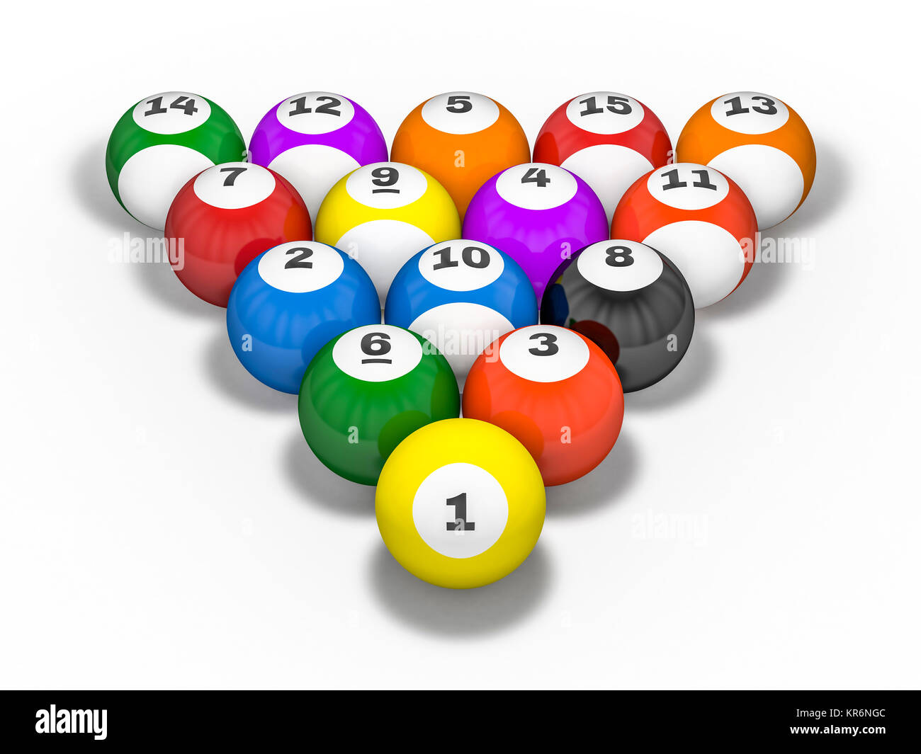 Pool billiard balls in starting position. 3D rendering Stock Photo Alamy