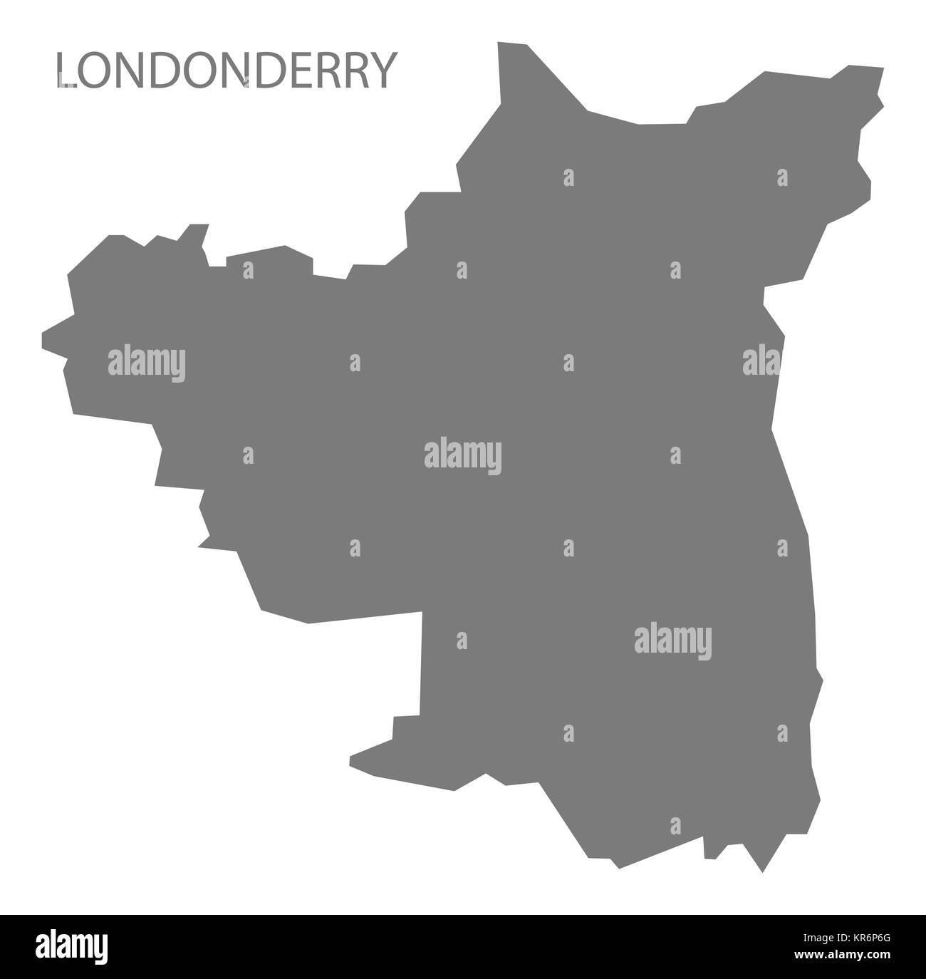 Londonderry Northern Ireland Map grey Stock Photo