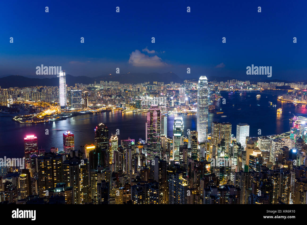 Hong Kong cityscape at night Stock Photo - Alamy