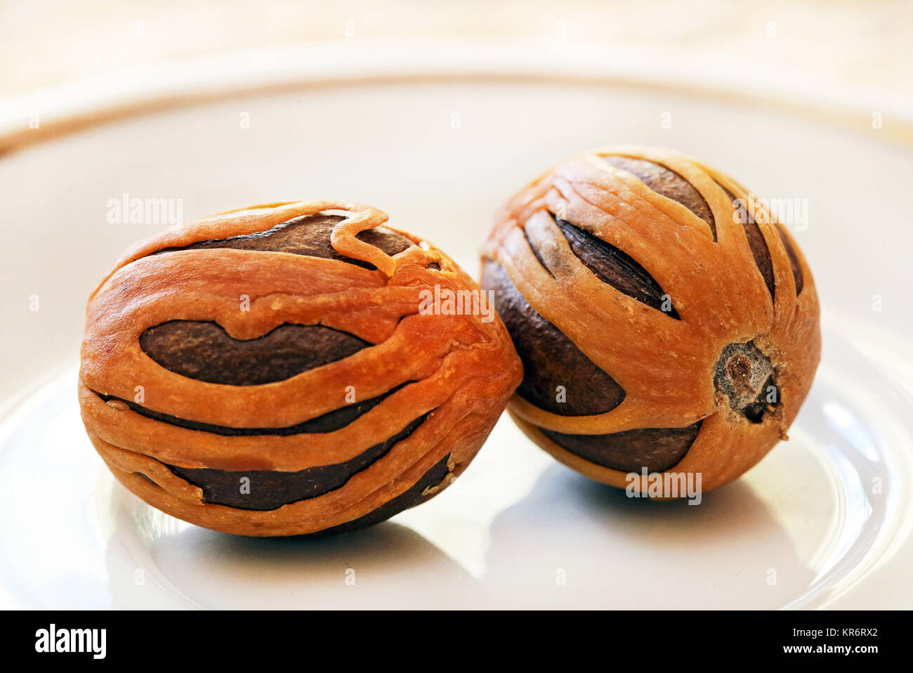 nutmeg in aril Stock Photo Alamy
