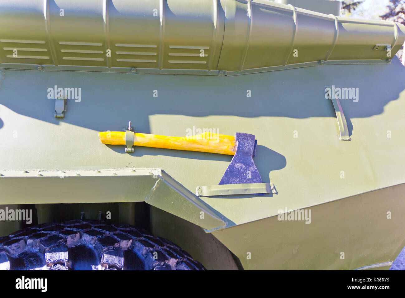 Military transport with ax Stock Photo - Alamy