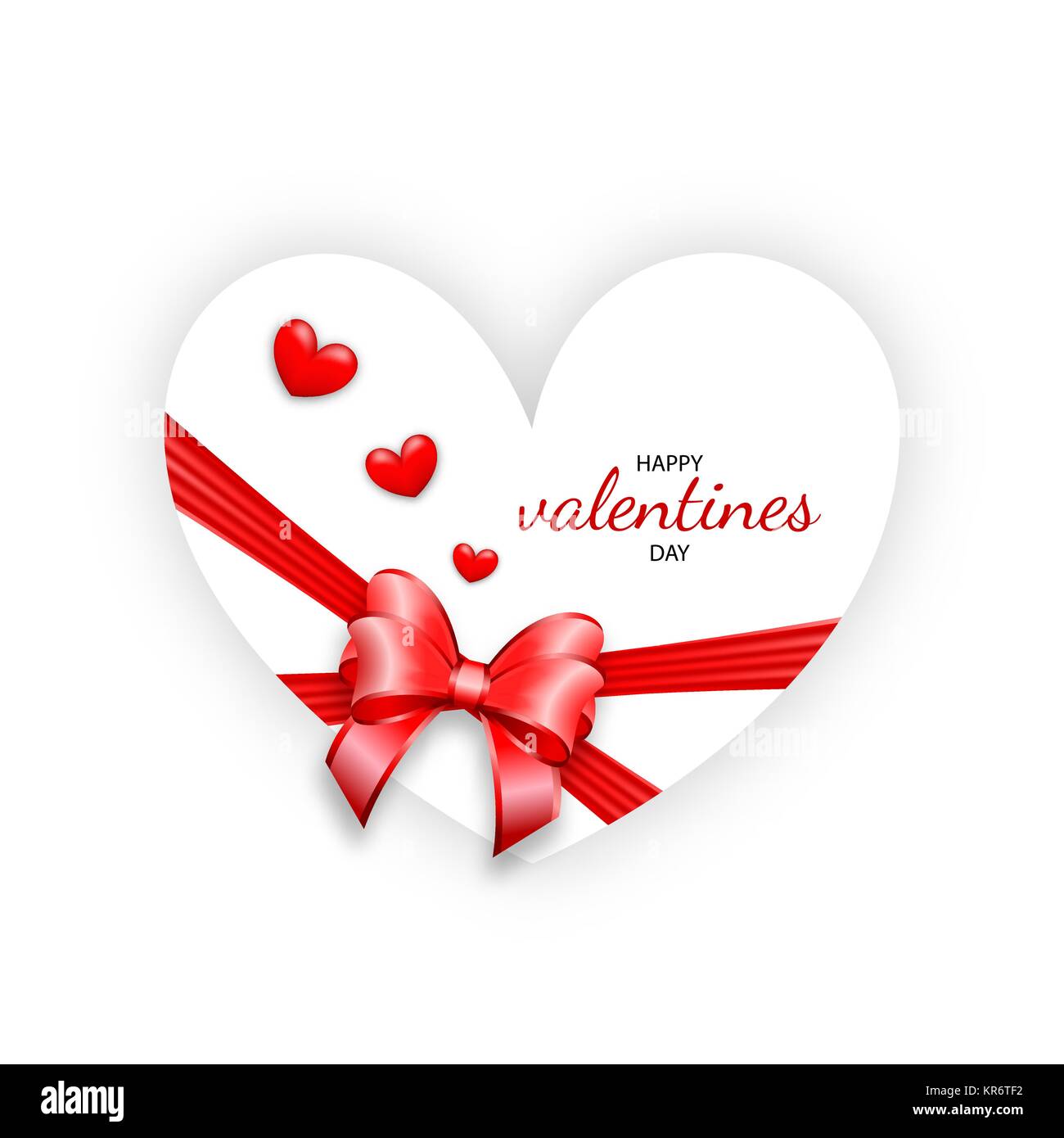 Valentines day red heart shape bow Stock Vector Image & Art - Alamy