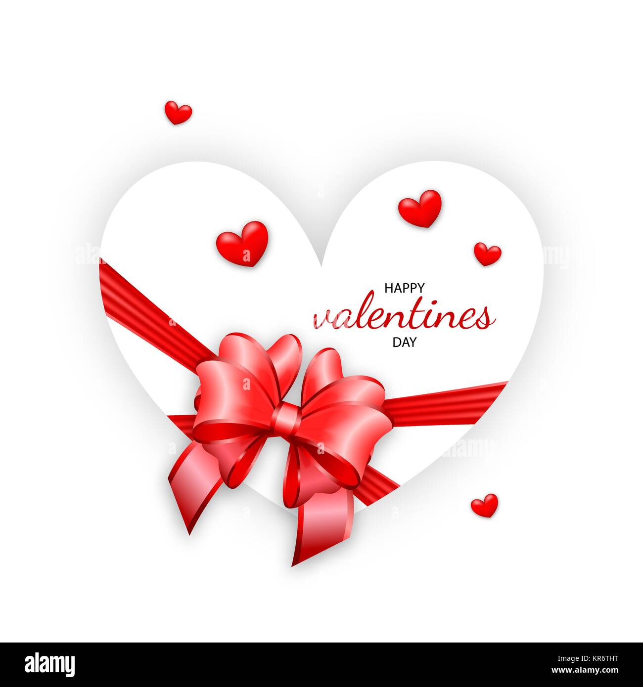 Valentines day red heart shape bow Stock Vector Image & Art - Alamy