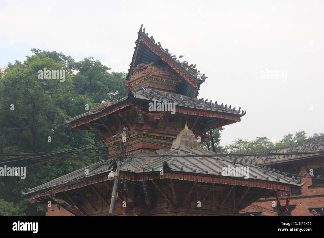 Jaya Bageswori Temple after 2015 earthquake in Nepal. Stock Photo