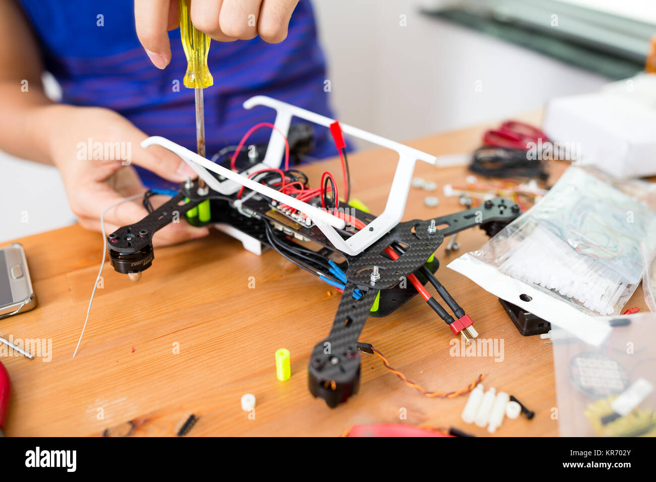 Flying Drone building Stock Photo - Alamy