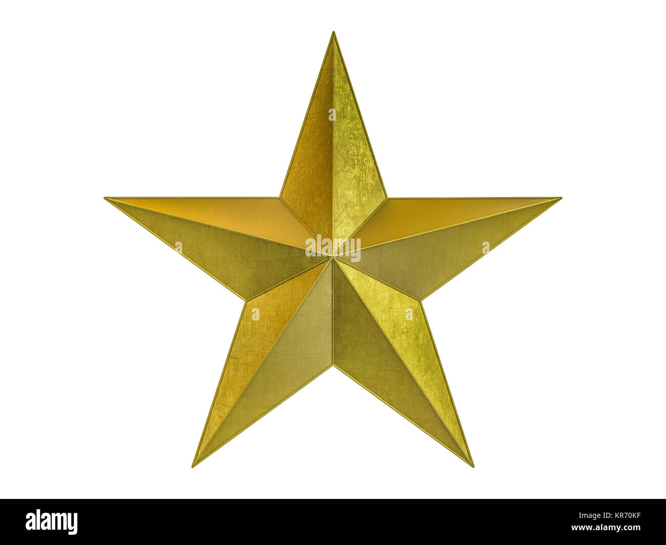 Golden Christmas Star isolated on white Background. 3D rendering Stock ...