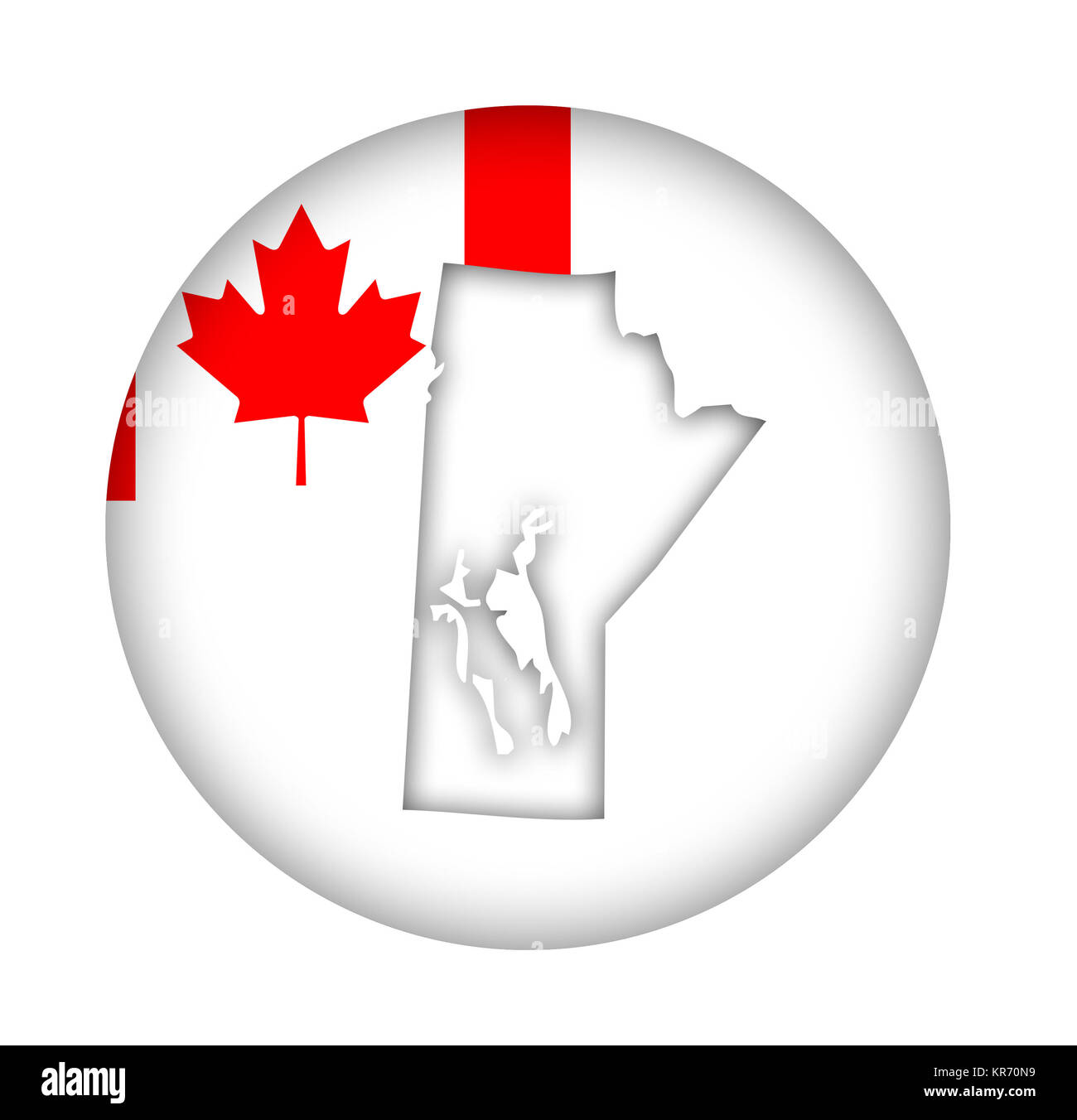 Canada Manitoba state map flag button Stock Photo Alamy