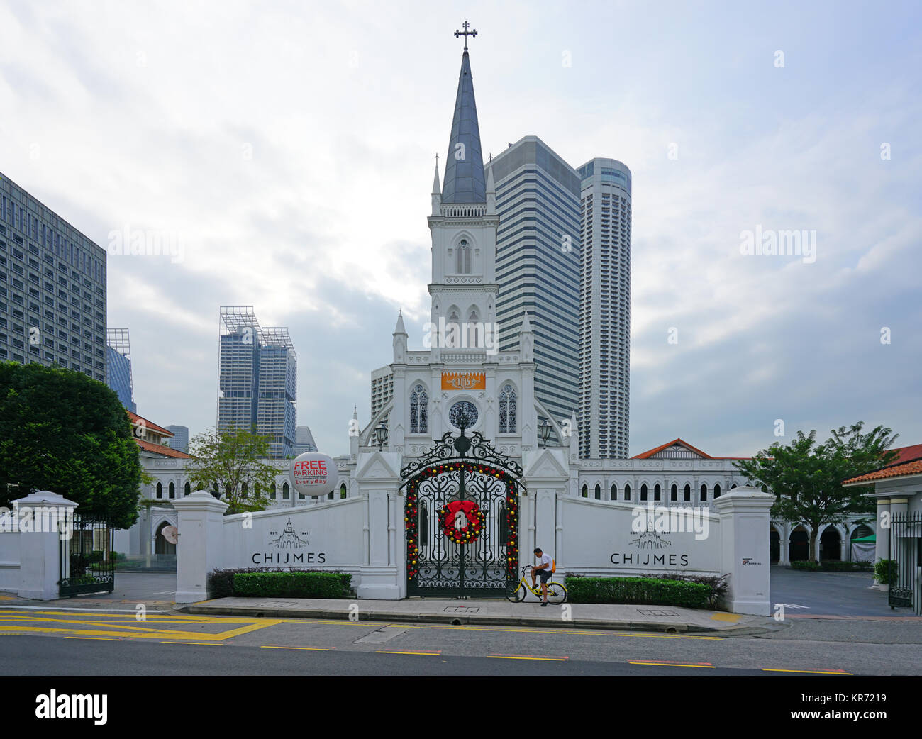 View of CHIJMES, a historic building complex around a landmark colonial