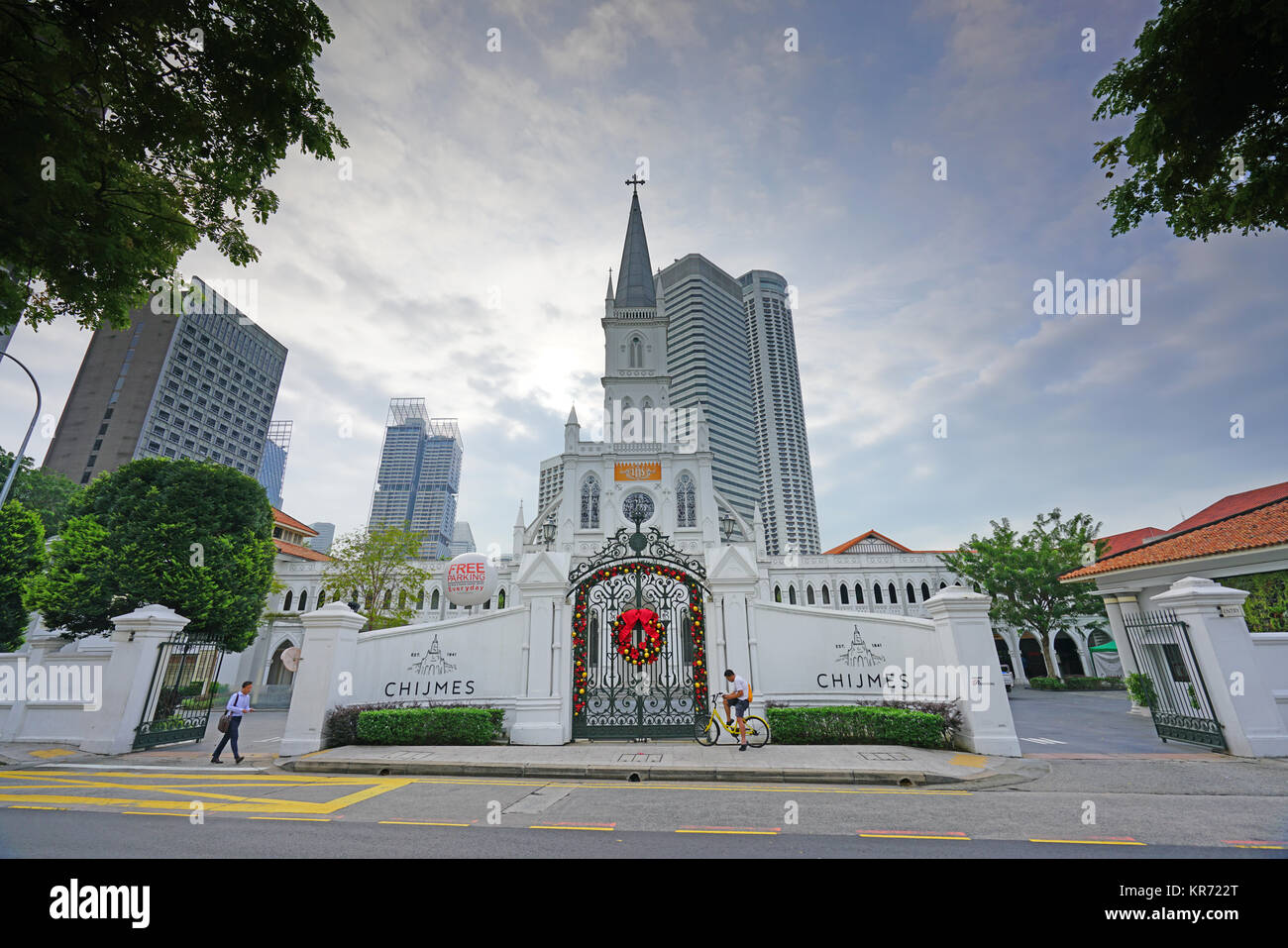 View of CHIJMES, a historic building complex around a landmark colonial