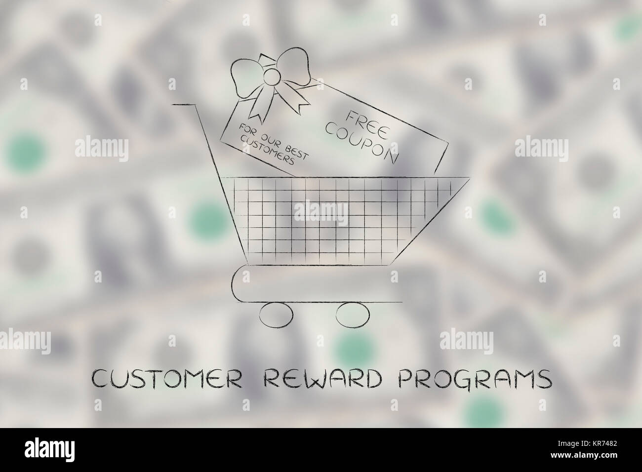 shopping cart with huge free coupon Stock Photo Alamy