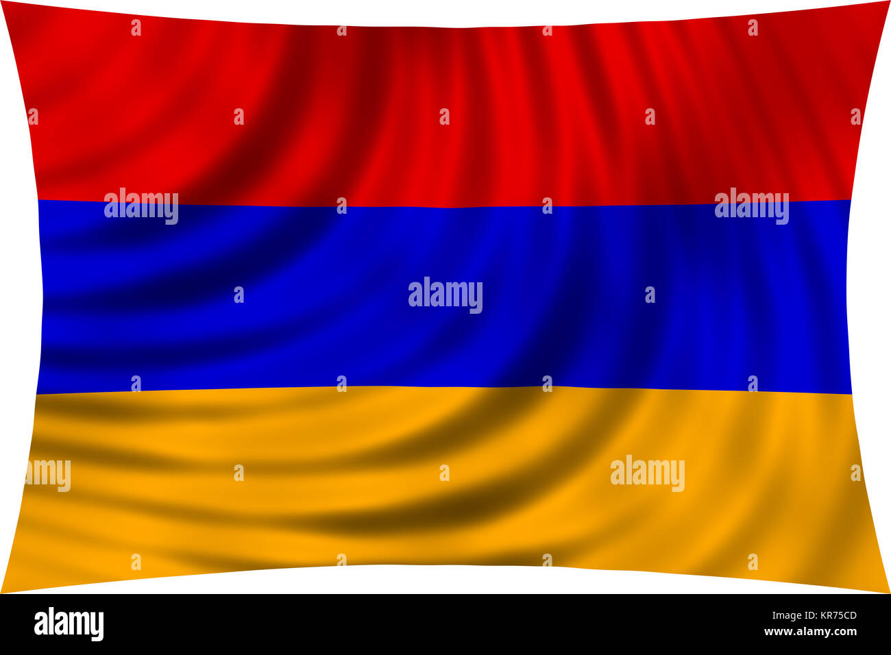 Flag of Armenia waving in wind isolated on white Stock Photo - Alamy