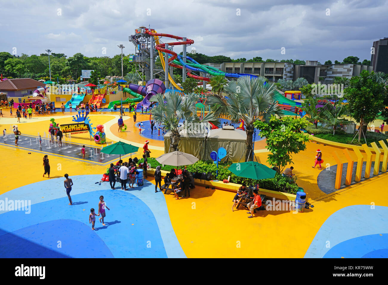 View of the Wild Wild Wet, the largest water park in Singapore, located
