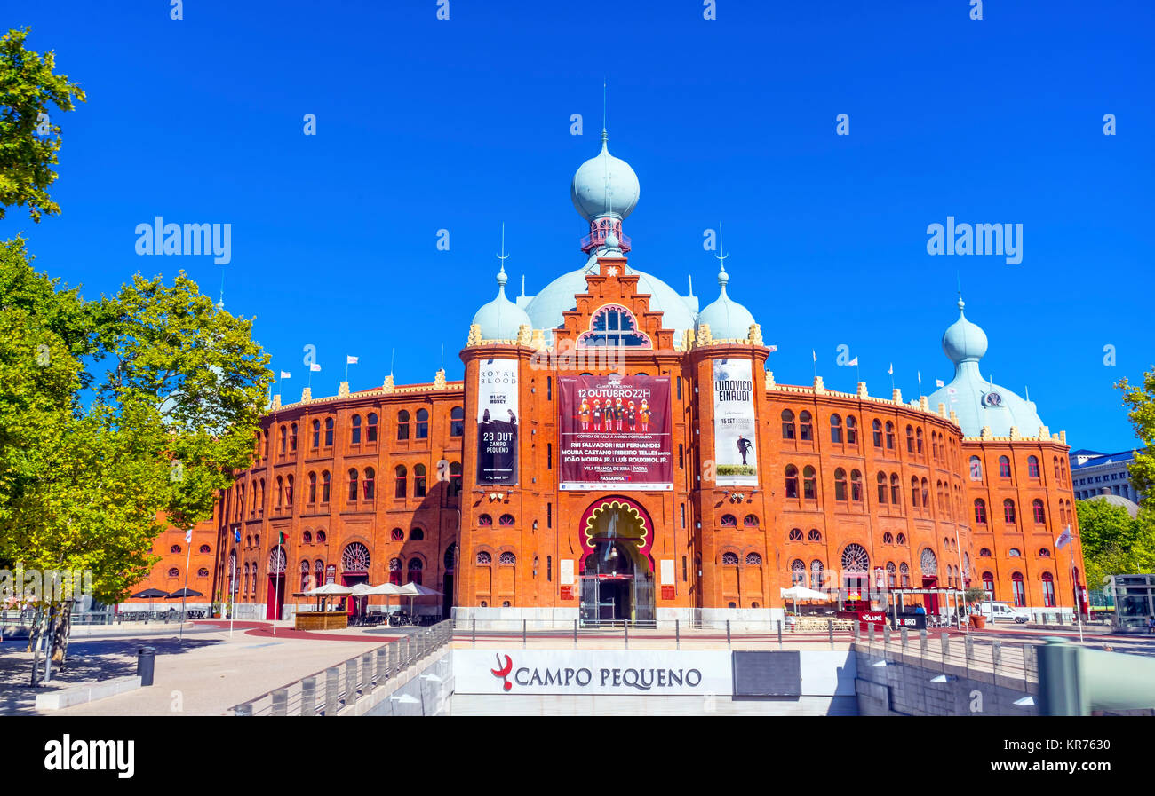 Campo Pequeno Bullring Bullfight Arena Lisbon Portugal. Builit in the