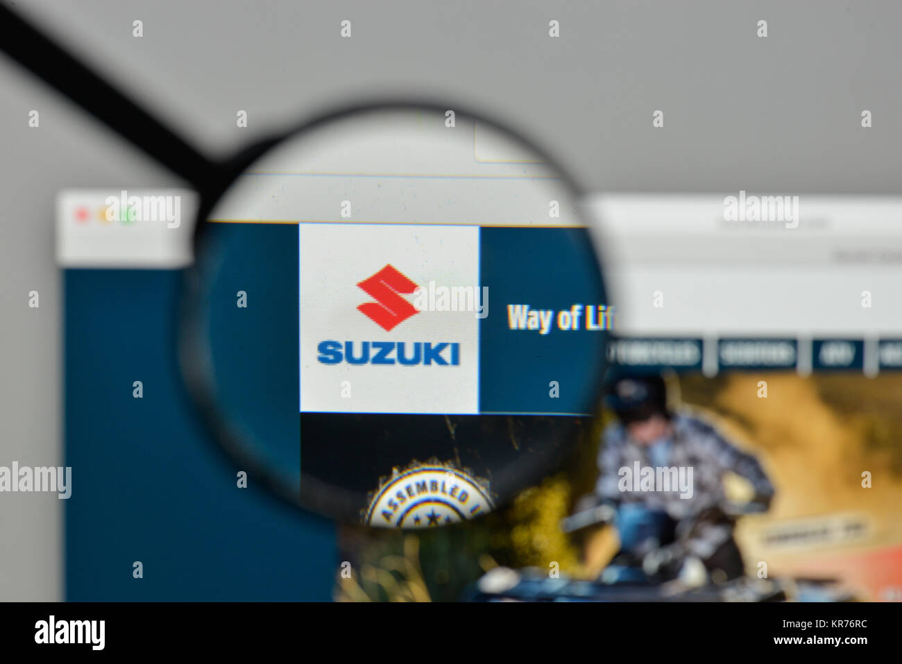 Milan, Italy - November 1, 2017: Suzuki logo on the website homepage. Stock Photo