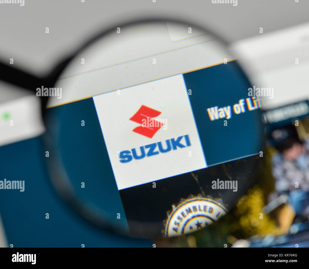 Milan, Italy - November 1, 2017: Suzuki logo on the website homepage. Stock Photo