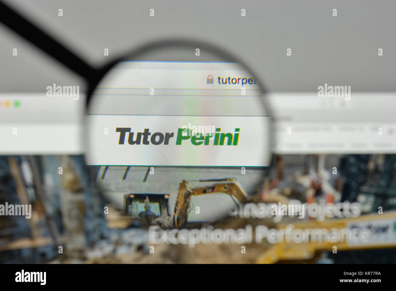 Milan, Italy - November 1, 2017: Tutor Perini logo on the website homepage. Stock Photo