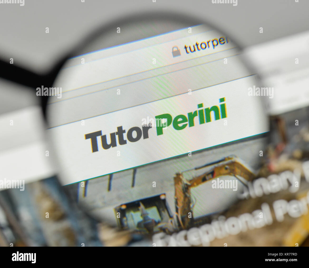 Milan, Italy - November 1, 2017: Tutor Perini logo on the website homepage. Stock Photo