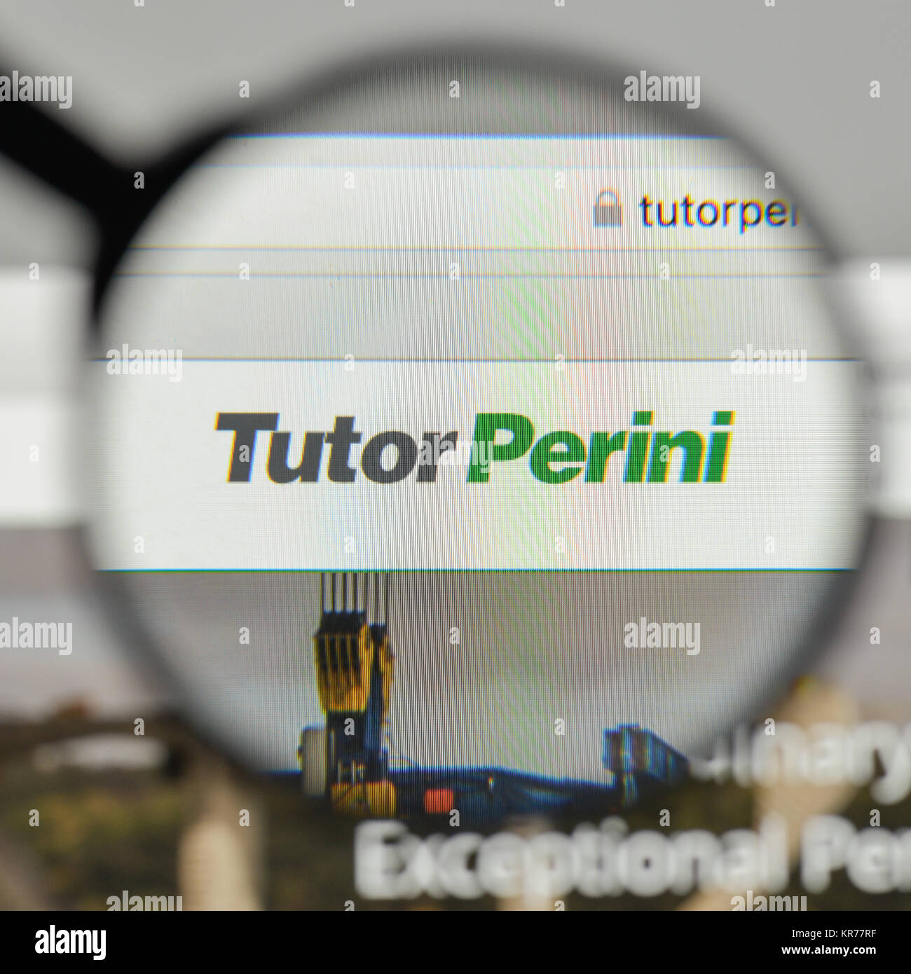 Milan, Italy - November 1, 2017: Tutor Perini logo on the website homepage. Stock Photo