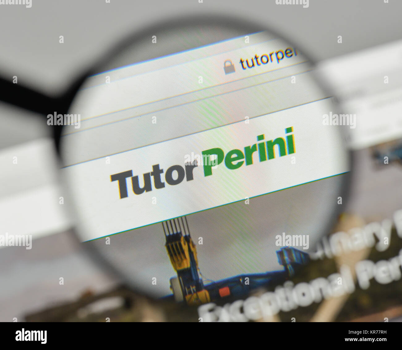 Milan, Italy - November 1, 2017: Tutor Perini logo on the website homepage. Stock Photo