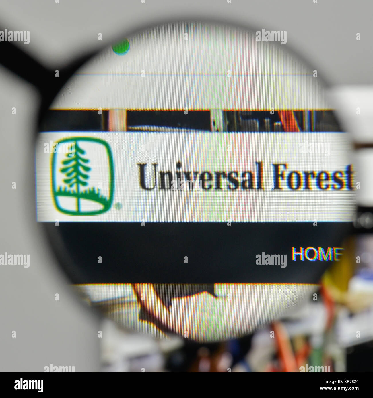 Milan, Italy November 1, 2017 Universal Forest Products logo on the website homepage Stock